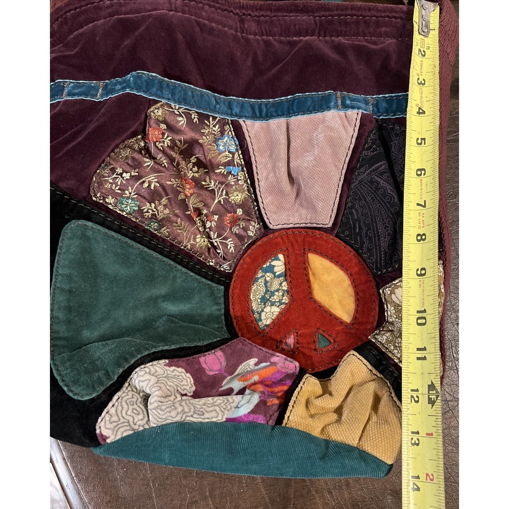 Lucky Brand Large Multi-Colored Hippie Patchwork Suede Hobo Bag - Picture 11 of 12